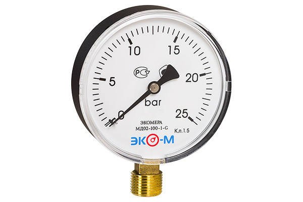 Манометр ЭКОМЕРА МД02-100мм 0..25бар 1/2"  (Эконом) УТ000005854