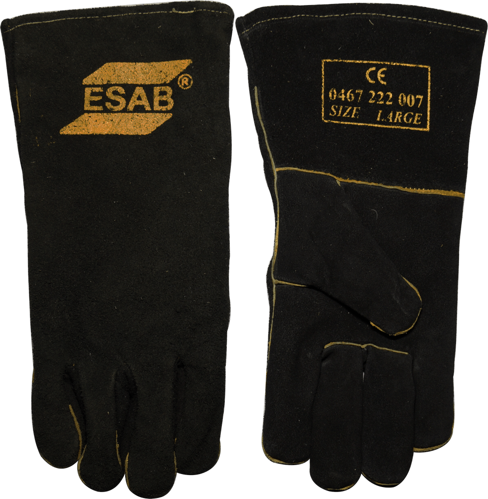 Краги пятипалые спилковые ESAB Heavy Duty BLACK с подкладкой 0467222007