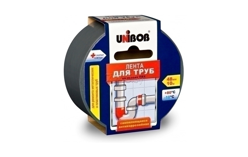 Лента для труб 48мм x 10м UNIBOB 46745