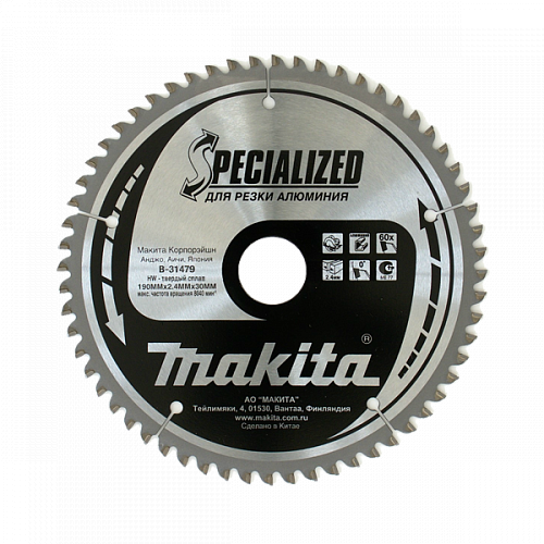 Диск пильный Makita 305х30х60 алюминий отрезной B-31479 Диск пильный Makita 305х30х60 алюминий отрезной B-31479