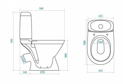 Унитаз-компакт 2-режима Santek "Римини" 1.WH30.2.130