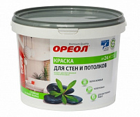 Краска ВЭ Ореол для стен и потолка Белоснежная для внутренних работ 3кг 22707