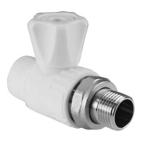 Кран шаровый для радиатора прямой Valfex PP-R 20 х 1/2 белый (10/60) 10149020