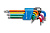 Набор шестигранников HOGERT 9шт Torx цветных HT1W817