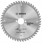 Диск пильный по дереву (190x30 z48) Optiline Wood Eco BOSCH 2.608.641.790