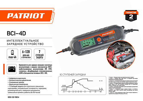 Устройство зарядное Patriot BCI-4D 650301904