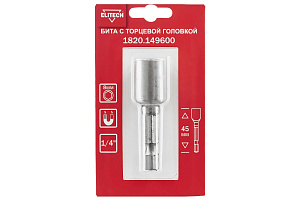 Головка торцевая магнитная Elitech 8мм 6-г хв 1/4' 1820.149600