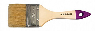 Кисть плоская KRAFOR 3"/75мм светлая натуральная щетина 002-0030/49196