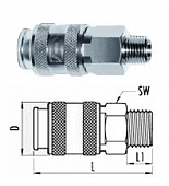 Разъем быстросъем. UNI с резьбой М1/4" UNI-1